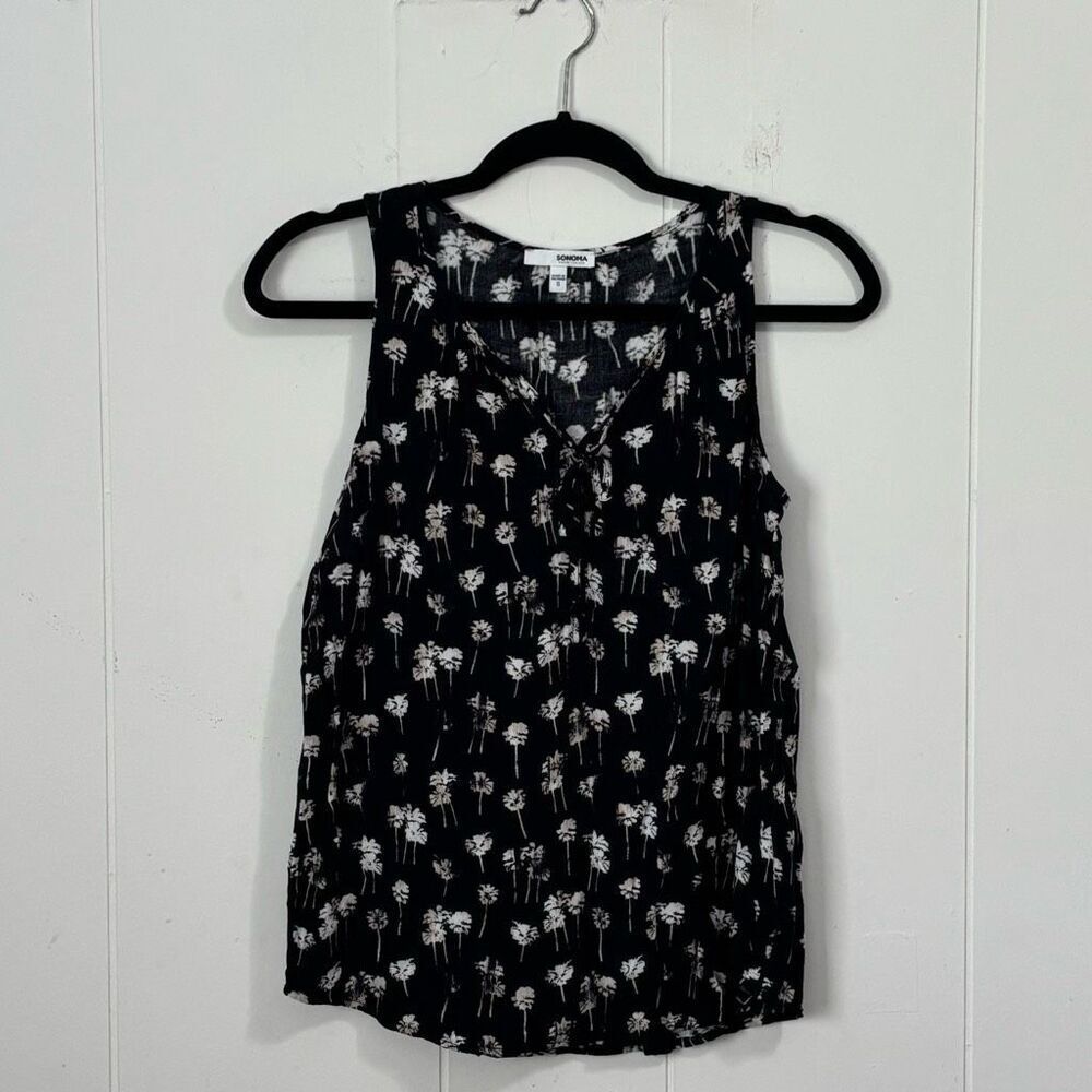 Sonoma Black‎ Floral Dandelion Tank Black Small